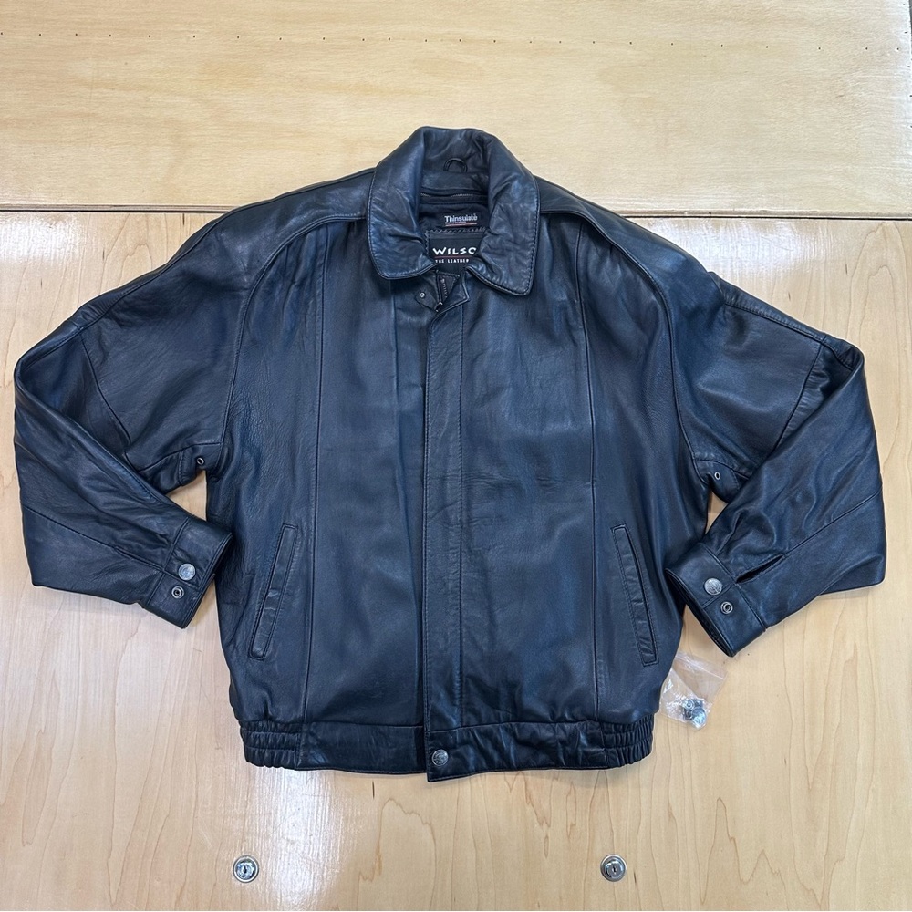 Vintage Men’s Wilsons Leather Bomber Jacket With Thinsulate Removable Liner